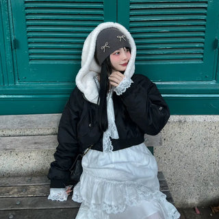 Pearl Ribbon Beanie