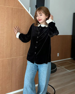 Frill-detailed layered blouse