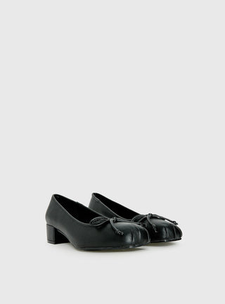 Therapy Sire Block Heel Ballerina Shoes Black
