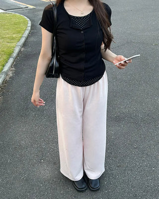 Basic drawstring waist sweatpants