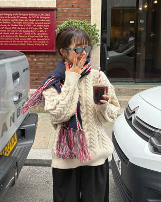 Cable knit sweater