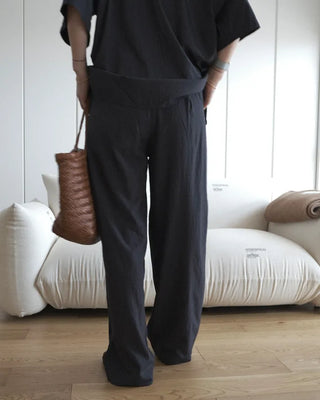 Nylon summer elastic waist pants