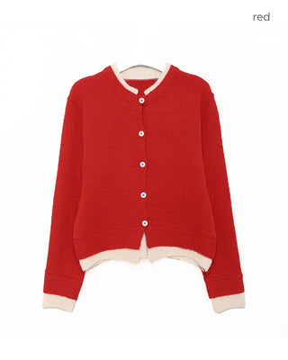 Layered Bicolor Round Cardigan