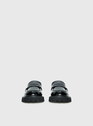 Face The Wind Faux Leather Loafers Black