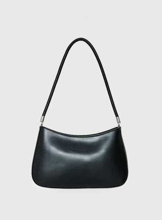 Sombre Faux Leather Shoulder Bag Black / Silver