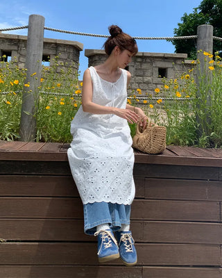 Perforated lace dress