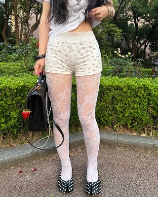Flower lace shorts