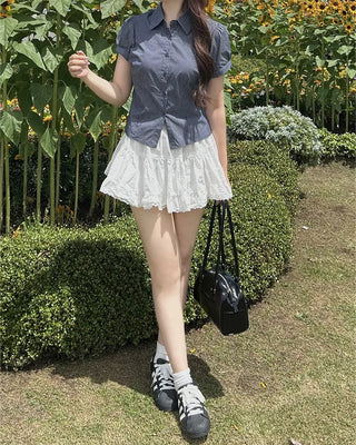 Slim puff shirt