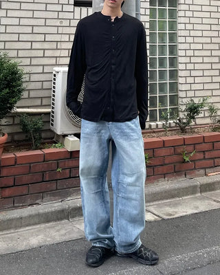 Linen Henley Neck Cardigan