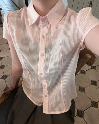 Smol Stripe Cap Sleeve Shirt