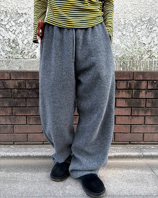Drawstring wide sweatpants