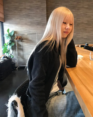 Round collar knit cardigan