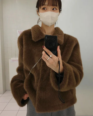 Colored fur jacket