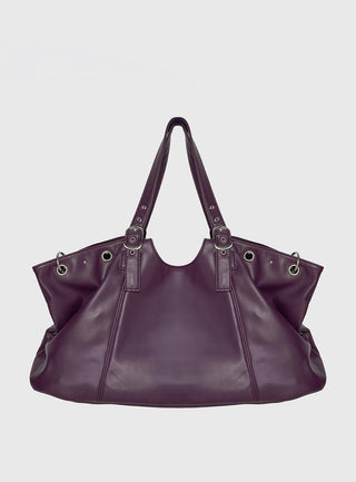 Amaria Buckle Detail Shoulder Bag Plum