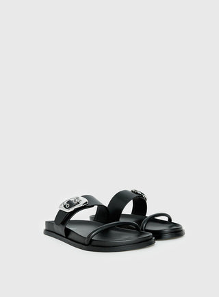 Worth It Buckle Detail Sandals Black