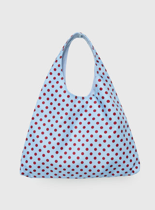 Mayda Tote Bag Red  Blue Polka
