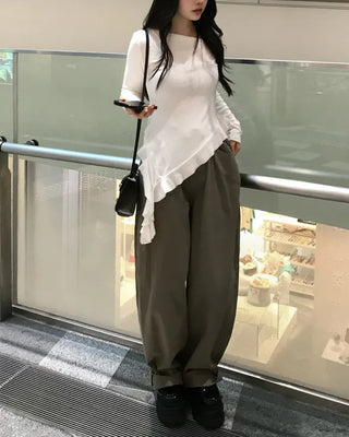 Balloon Fit Cotton Pants