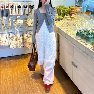 Polka Dot Sheer Layered Dress