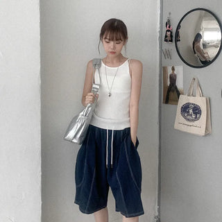 Ribbed halter knit sleeveless top
