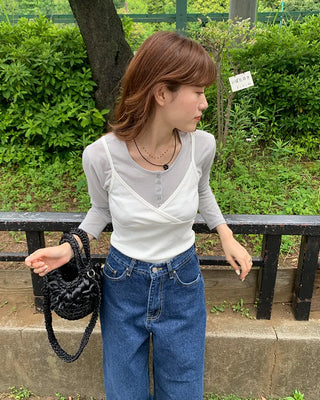 V-neck slit camisole