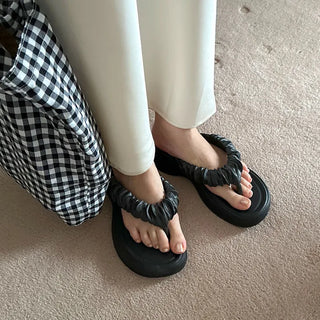Frilled platform sandals