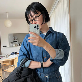 Oval frame glasses