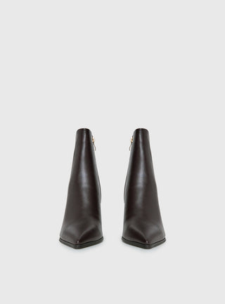 Billini Yordan Pointed Toe Ankle Boots Dark Cacao