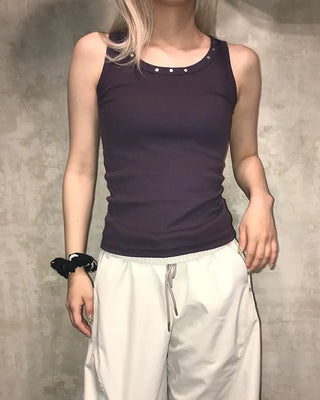 Studded neckline detail camisole