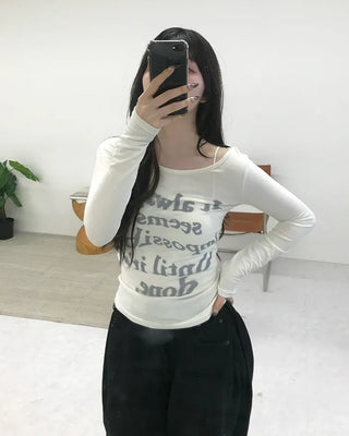 Lettering See-Through T-Shirt