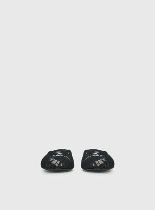Gretta Lace Slip On Flats Black