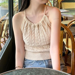 Sleeveless twist knit