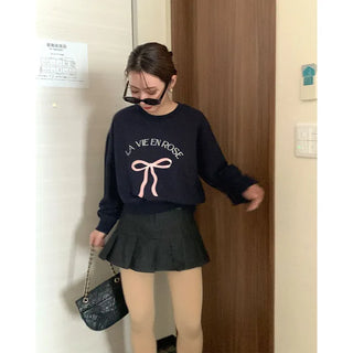 Ribbon print sweatshirt