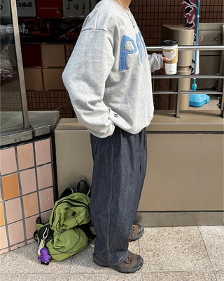 (Unisex) Two-pleat wide-leg pants