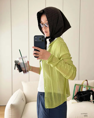 See-through ribbed cardigan