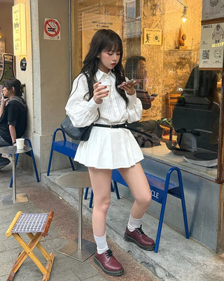 (ORIGINAL) Basic Pintuck Shirring Shirt