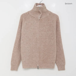 Ribbed zip-up cardigan