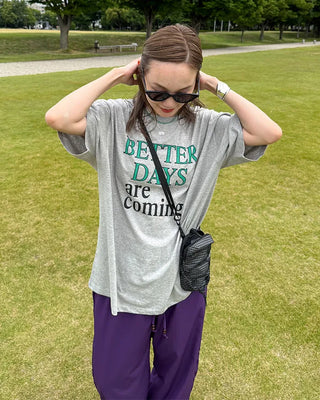 Lettering Oversized Half-Sleeve T-Shirt