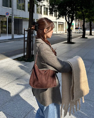 Suede shoulder bag