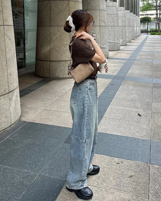 Suede Square Belt Shoulder Bag