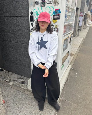 Loose-fit star hooded parka