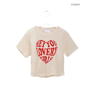Lovely Heart Cropped Short-Sleeve T-Shirt