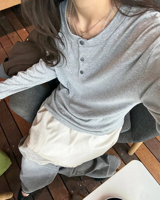 Half-open long T-shirt