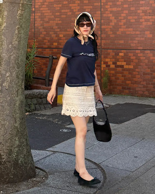Crochet mini skirt