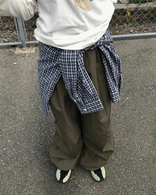 Nylon wide Joker pants