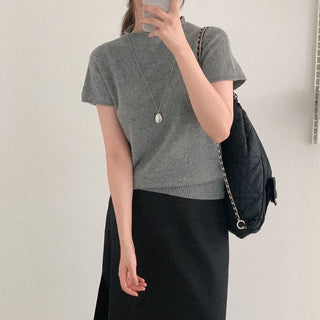 Wool half-neck knit