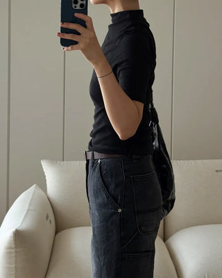 Half-neck short-sleeved T-shirt