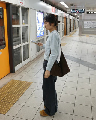 Suede shoulder bag