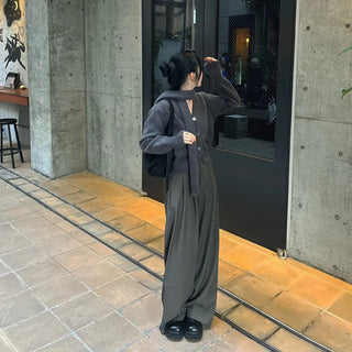 Tucked wide slacks
