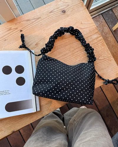 Dot Shirring Shoulder Bag