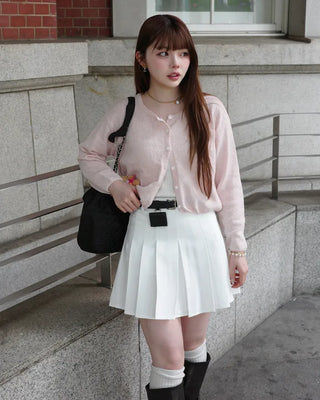 Round neck basic cardigan